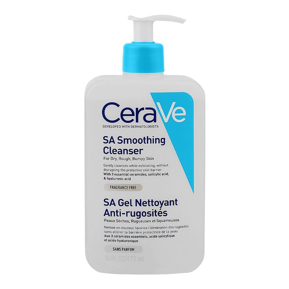 CeraVe SA Smoothing Cleanser 236ml / 8oz - Gel Cleanser for Dry, Rough, Bumpy Skin with Salicylic Acid & Ceramides